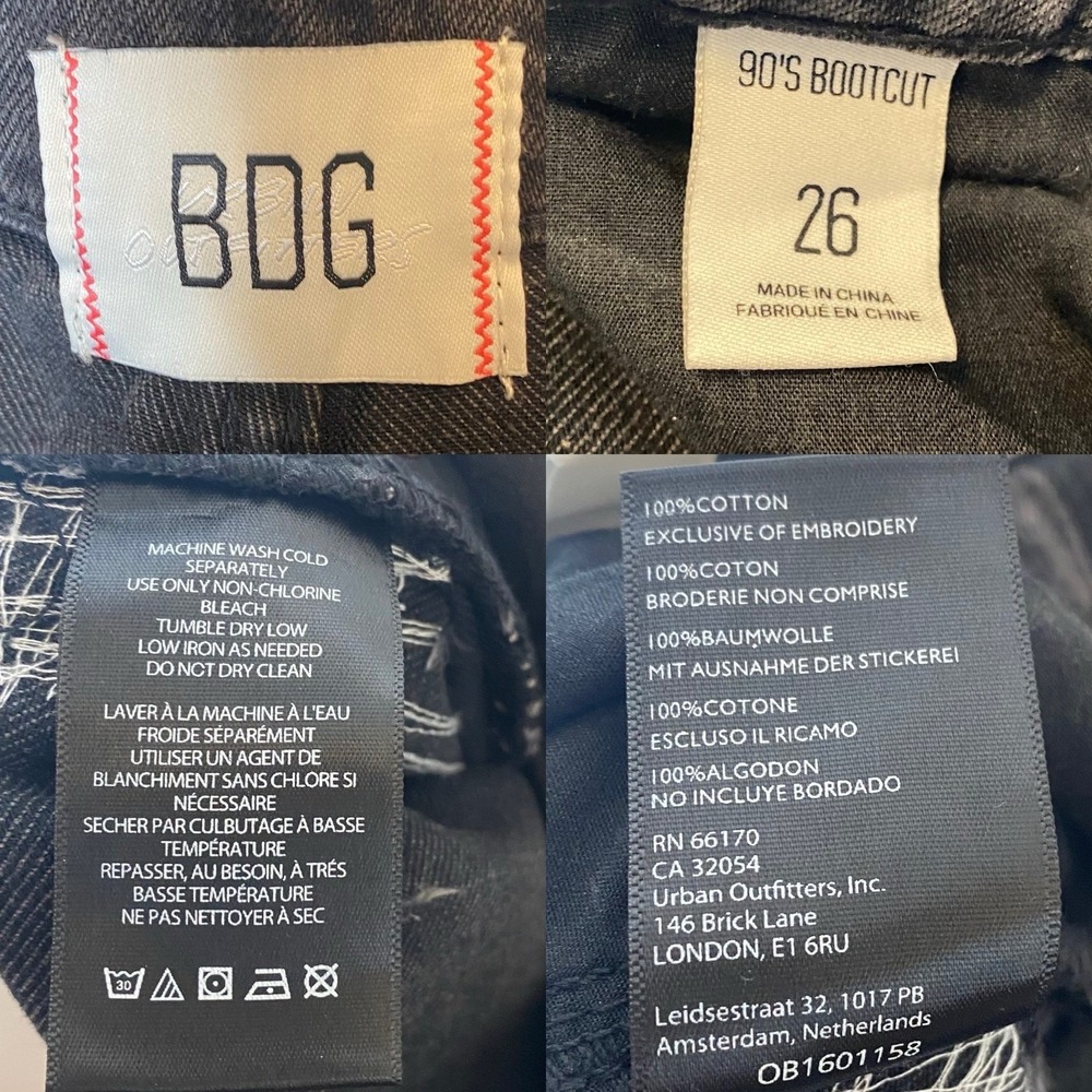 BDG Jeans 90s High Rise Bootcut Embroidered NEW size 26 Urban Outfitters - Picture 7 of 7